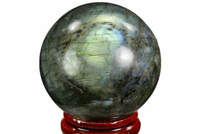 Flashy, Polished Labradorite Sphere - Great Color Play #105788